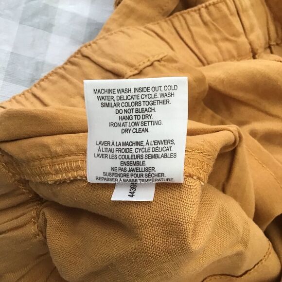 2/40$ Reitmans 𝅺linen blend shorts bermudas yellow/gold elastic waist cozy sz 18 - Picture 4 of 11